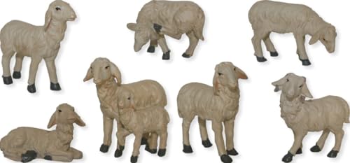 FADEDA Lot de 7 figurines de crèche peintes à la main - Hauteur : 13 cm - Décoration de table de Noël