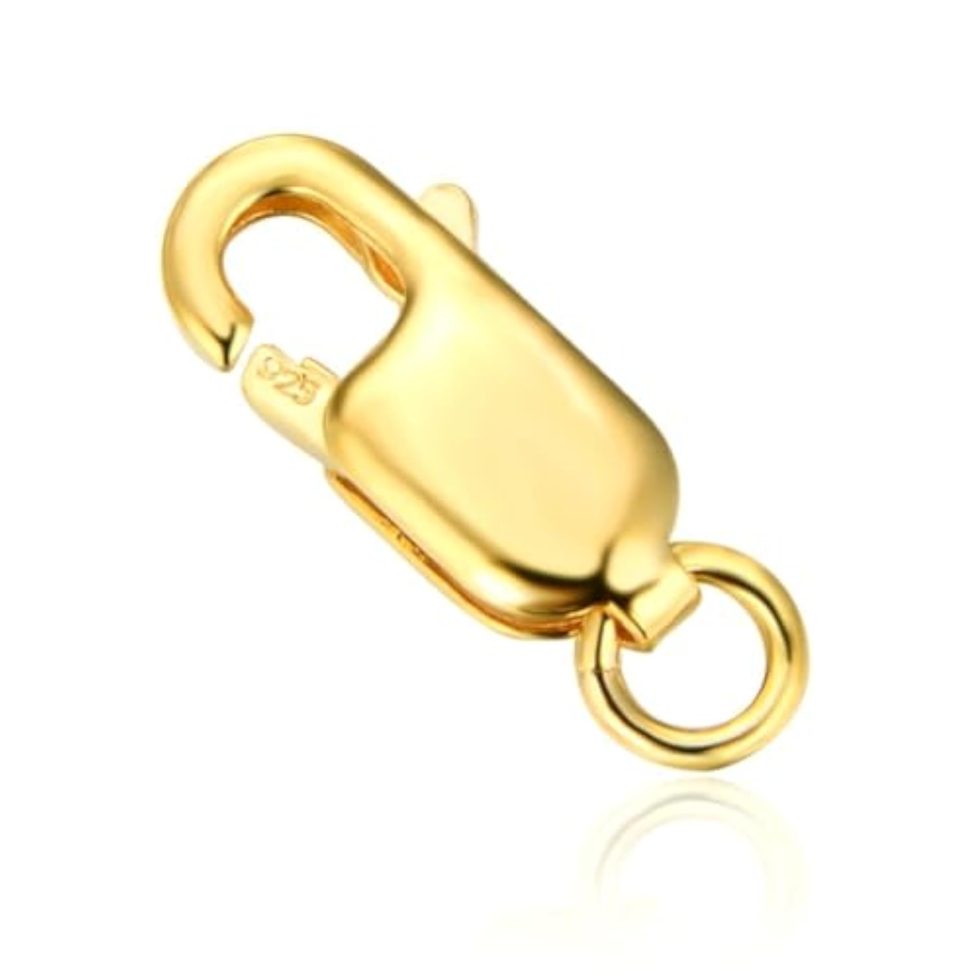 2pcs Real Yellow Gold Plated Sterling Silver Lobster Clasps