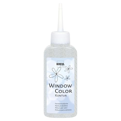 KREUL 42776 - Window Color Konturenfarbe farblos 80 ml zur besseren Abgrenzung von Motiven für glatte Oberflächen wie Glas Spiegel und Fliesen
