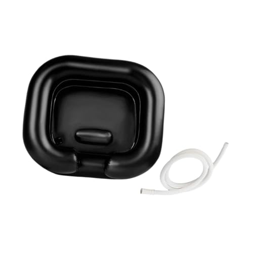 Bhuun シャンプー用のポータブル洗面器、ベッドサイドでの髪洗浄, 黒