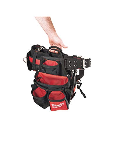 Milwaukee 48 22 8120 24 Taschen Bauunternehmer Arbeit Gürtel mit Federung Rig – Rot/Schwarz, 11.43 x 29.26 x 59.97 cm