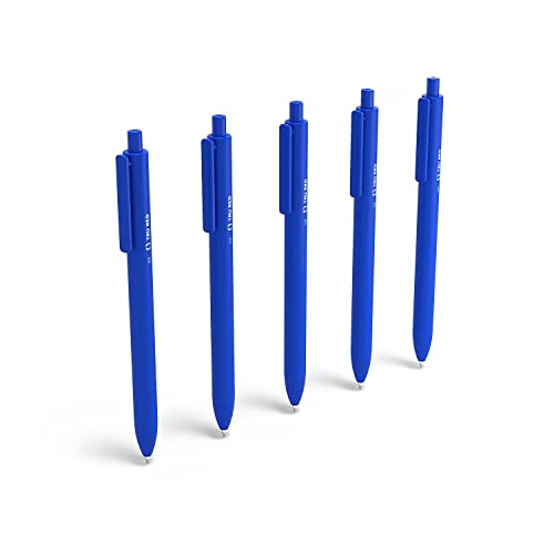 Image of TRU RED Retractable Gel Pens, Fine Point 0.5mm, Blue Ink, 15-Pack | Quick-dry ink for precise, smear-free writing on notes and documents.