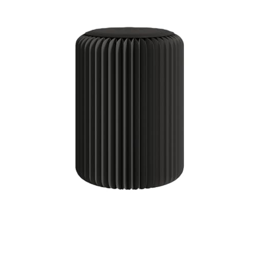 Lamanttスツール 丸椅子 子供用スツール 折りたたみ式 室内装飾 ペーパーツール 家具 軽量 コンパクト 持ち運び可能 組み立て簡単 玄関、寝室、リビングルーム、家庭用 (黒,36*52cm)