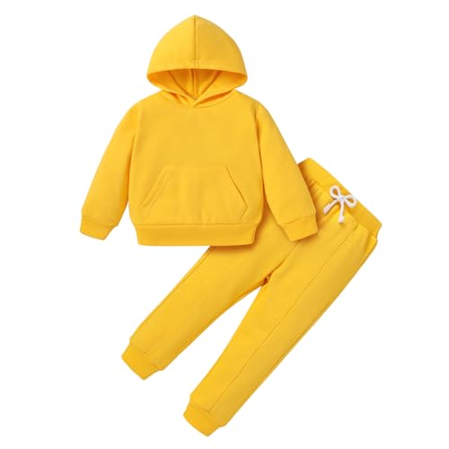 YOUNGER TREE Baby Clothes for Girls Boy Solid Color Hoodie and Sweatpants Outfit Toddler Sweatsuit