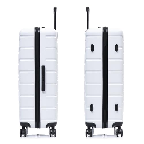Image of InUSA TREND Luggage with Spinner Wheels | Durable lightweight Hardside Suitcase, Travel Bag with Handle and Trolley | 32-inch Extra-Large Checked luggage | White