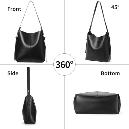 Bolso Tote de cuero para mujer con asa grande miniatura 6