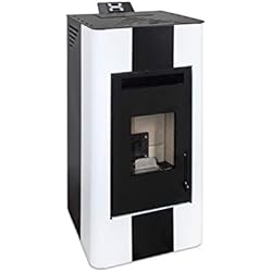 Estufa de Pellet ENERGY FIRE 15 KW Blanco y Negro - Eider Biomasa