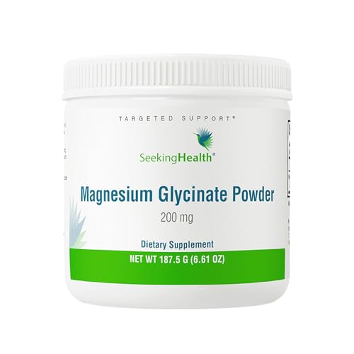 Seeking Health Magnesium Glycinate Powder, 200 mg per Serving, Bioavailable Bisglycinate Chelate, Support Sleep and Relaxation, Natural Energy, Vegetarian (75 Servings)*