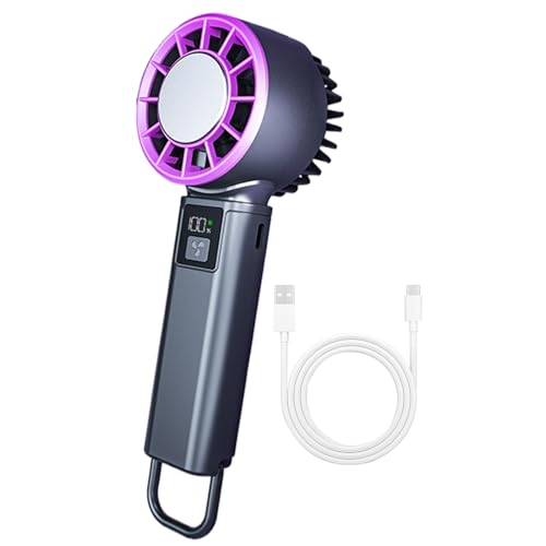 Ventiladores eléctricos de mano | Abanico personal con flujo de aire intenso | 2000 mAh 5 velocidades accesorio refrigeración para deporte viaje playa mujer hombre exterior cálido escritorio camping