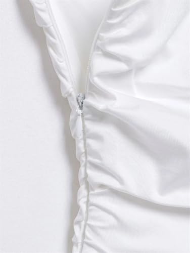 Women Beach Vacation Suit Elegant Folds Chest Wrap Top+Casual Side Pocket Elastic Waist Long Skirt4