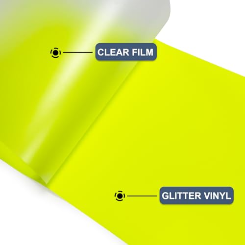 Image of Neon Yellow Heat Transfer Vinyl HTV Roll 12 inch x 15ft. | Easy to Cut, Weed & Transfer, Iron On Vinyl for Cricut, Silhouette Cameo & Other Craft Cutter Cutting Machine