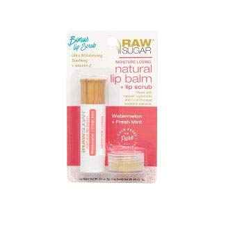 Raw Sugar Watermelon + Fresh Mint Moisture Loving Lip Balm and Lip Scrub Gift Set, Pack of 1
