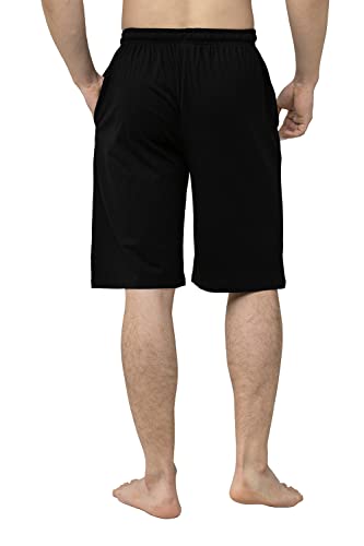 Bintangor Men's Pajama Shorts 100% Cotton Knit Elastic Waistband Sleep Lounge Wear pj Shorts 1 Pack3