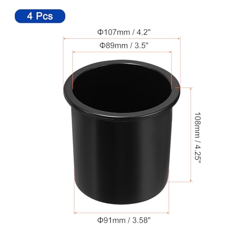 Portavasos de plástico uxcell 4 piezas negro miniatura 2