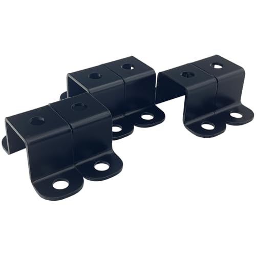 Image of 6 PCS 1x1 inch Square Pipe Tube Strap Clamps,1 inch metal u shaped bracket, steel u clamp bracket for mounting,Black