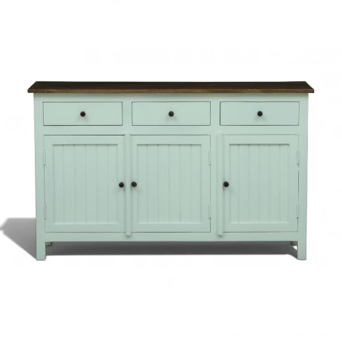 Image of Solid Wood Madrid Sideboard with 3 Drawers| Sideboard Cabinet (M) | Finish Premium Pearl White