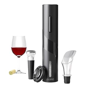 AIKARO Electric Wine Bottle Opener Automatic Electronic Corkscrew, Battery Operated (Set)