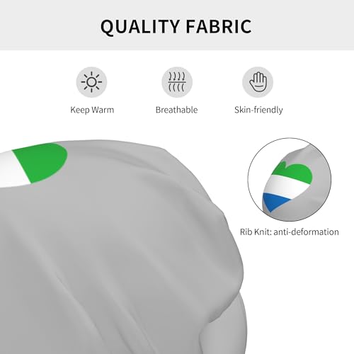 Love Sierra Leone Flag Children Hip Hop Knitted Hat Kids Elastic Leisure Knit Cap Warm Sleep Beanies Black3
