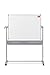 Price comparison product image Nobo Mobile Magnetic Dry Wipe Whiteboard / Grey Felt Noticeboard, Horizontal Pivot (Flips Top to Bottom), 1200 x 900 mm, White, 1901043