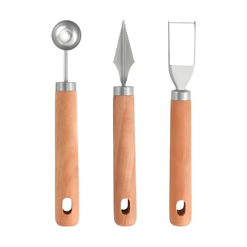 Rascador de frutas, juego de 3 piezas de acero inoxidable - Tenedor de sandía, rebanadora y cortador, para viajes, camping, barbacoa, fiesta, hombres, niños, jóvenes, adolescentes, hijo, hija, familia