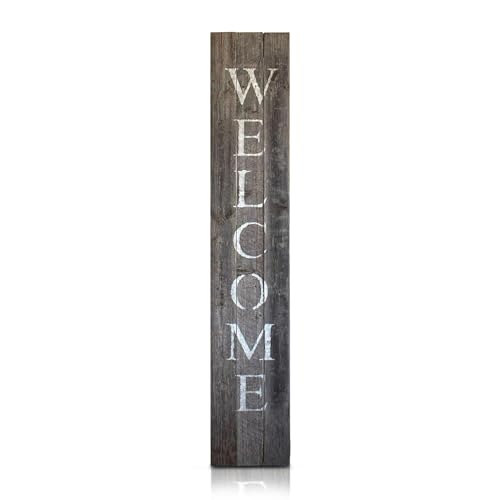 BARNWOODUSA Wooden Welcome Sign for Front Door (5 Foot), Weathered