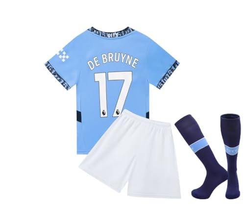 Soccer Jersey Kids #9 Boys Girls Adult Trendy Football Kit for Soccer Fans with Socks (US, Age, 5 Years, 6 Years, Big & Tall, Blue17#)