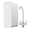 Ecoviva Reverse Osmosis System, 600GPD Tankless Reverse Osmosis Water Filter, 8 Stage Filtration Under Sink RO System, 2.5:1 Pure to Drain, Filter Life Monitor, RO&Filtered Water Options(RO600 White)