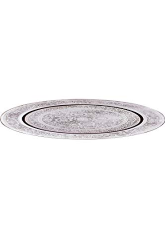 Orientalisches rundes Tablett aus Messing AFAF Silber 30cm groß | Marokkanisches Teetablett Silberfarbig | Orient… – Bild 6