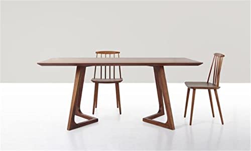 Niuyao Rectangle Solid Wood Dining Table Classic Pine Tabletop Double ...