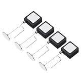 PATIKIL 3,3 Ft ausziehbares Fernbedienungskabel, 4 Stück quadratisches Sicherheitskabel-Lanyard-Schloss mit verstellbarem Verschlusskleber für TV-Fernbedienung, Schwarz (Runder Eisenkappe)