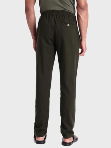 Image of Bewakoof Men's 100% Cotton Solid Regular Fit Trousers | Pant for man | Chinos pants for men | Men trousers | Casual Pants for Men | Trousers for man | Men's Regular Casual Pants | Cotton Pant for Men | Everyday Casual | Utility Streetwear | Lightweight & Flexible