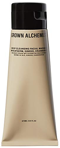 Grown Alchemist Deep Cleansing Facial Masque - Wheatgerm, Ginkgo & Cranberry - Clay Face Mask, Clean Skincare (75ml / 2.53oz)