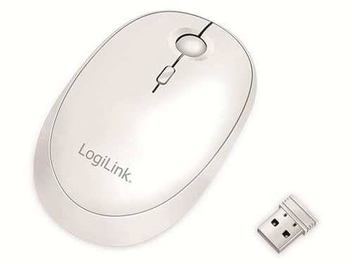 Logilink ID0205 - Souris Dual sans Fil et Bluetooth, 2,4 GHz, 800/1200/1600 DPI, Couleur Blanche