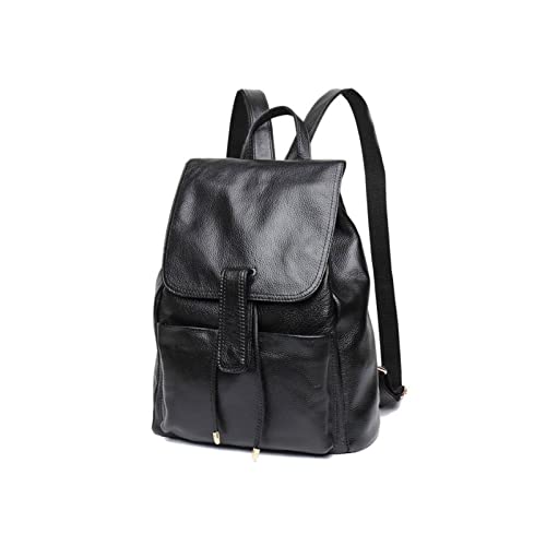 Backpacks Women's Casual Leather Handbags And Backpacks Travel Leather Ladies' Bags (Color : Black)
