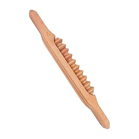 Wooden Massage Roller Stick for Body Lymphatic Drainage, Anti-Cellulite Dual Purpose Gua Sha Tool for Back, Arms, Thighs, and Belly (Small, 43 cm) Cover