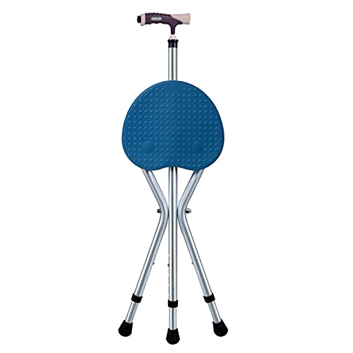 Bastda Passeggio, Sedile a Stampella Pieghevole, Sedia a Stampella in Alluminio Leggero Regolabile in Altezza con Luce a Led, Sgabello a Stampella per Massaggio, Sgabello Di Riposo per Anzian