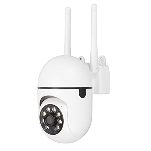 Telecamere di Sicurezza per Esterni, Telecamera di Sicurezza WiFi da 3 MP, Vista a 360 Gradi, Rilevamento del Movimento, Visione Notturna IR, Conversazione Bidirezionale,