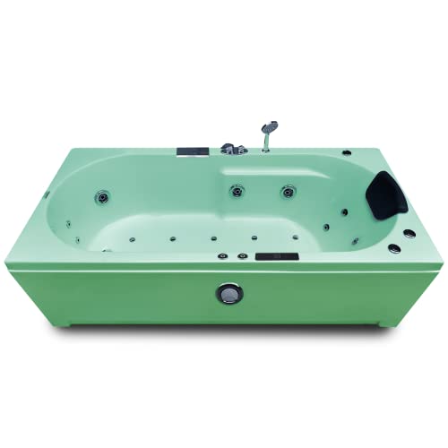 Image of Madonna Divine 5.5 ft. Bathtub with Whirlpool, Bubble and Back Massage, Filler Set and Online Heater with Digital Control Panel (Green)