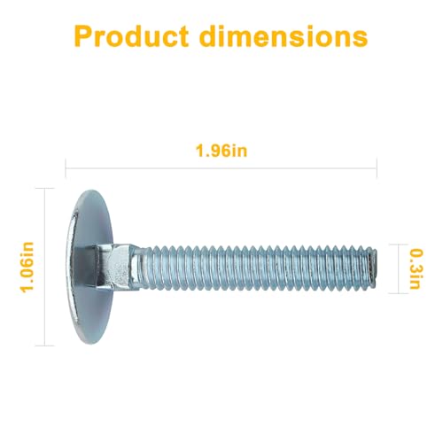 Image of 10 Pcs 014973239718 Elevator Bolts, 5 /16-18 x 2 Flat Head Bolt, Zinc - Rust Resistant