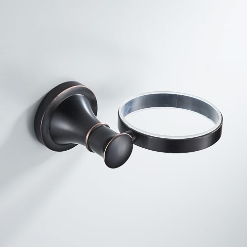 Image of Black Bathroom Toilet Brush Holder Set Wall Mounted Bathroom Hardware Accessories,Oil Rubble Bronze
