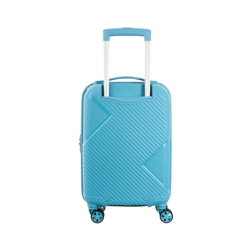 Image of Kamiliant by American Tourister ATHER|Printed Cabin Trolley Bag Small Size (55 cms) for Travel| Hard Case Polypropylene (PP) Suitcase|360 8-Wheel Spinner Luggage Trolley|Combination Lock|Sea Blue
