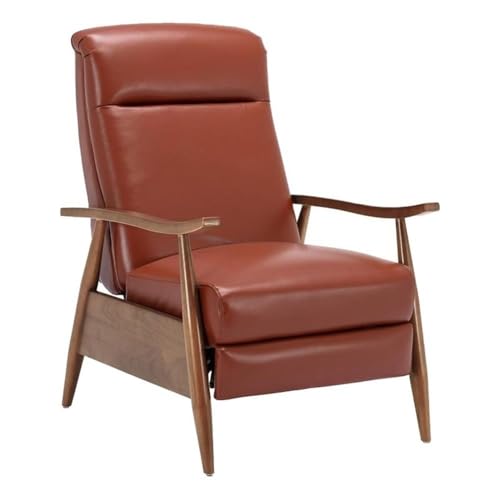 Bowery Hill Mid-Century Leather Recliner Caramel