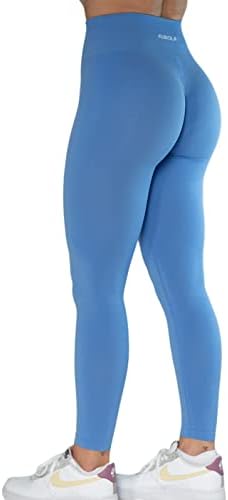 Seamless Scrunch Legging Women Yoga Pants 7/8 Tummy Control Workout Running for Fitness Sport Active Legging-25''（S,Lavender Lustre