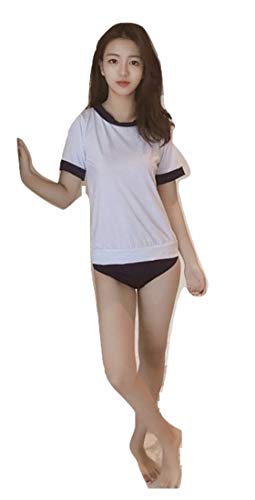 ≪GTブランド≫定番 セクシー スクール 体操服 ブルマ コスプレ 学校 学生 女子生徒 体操着 萌え コスチューム レディース (ネイビー)