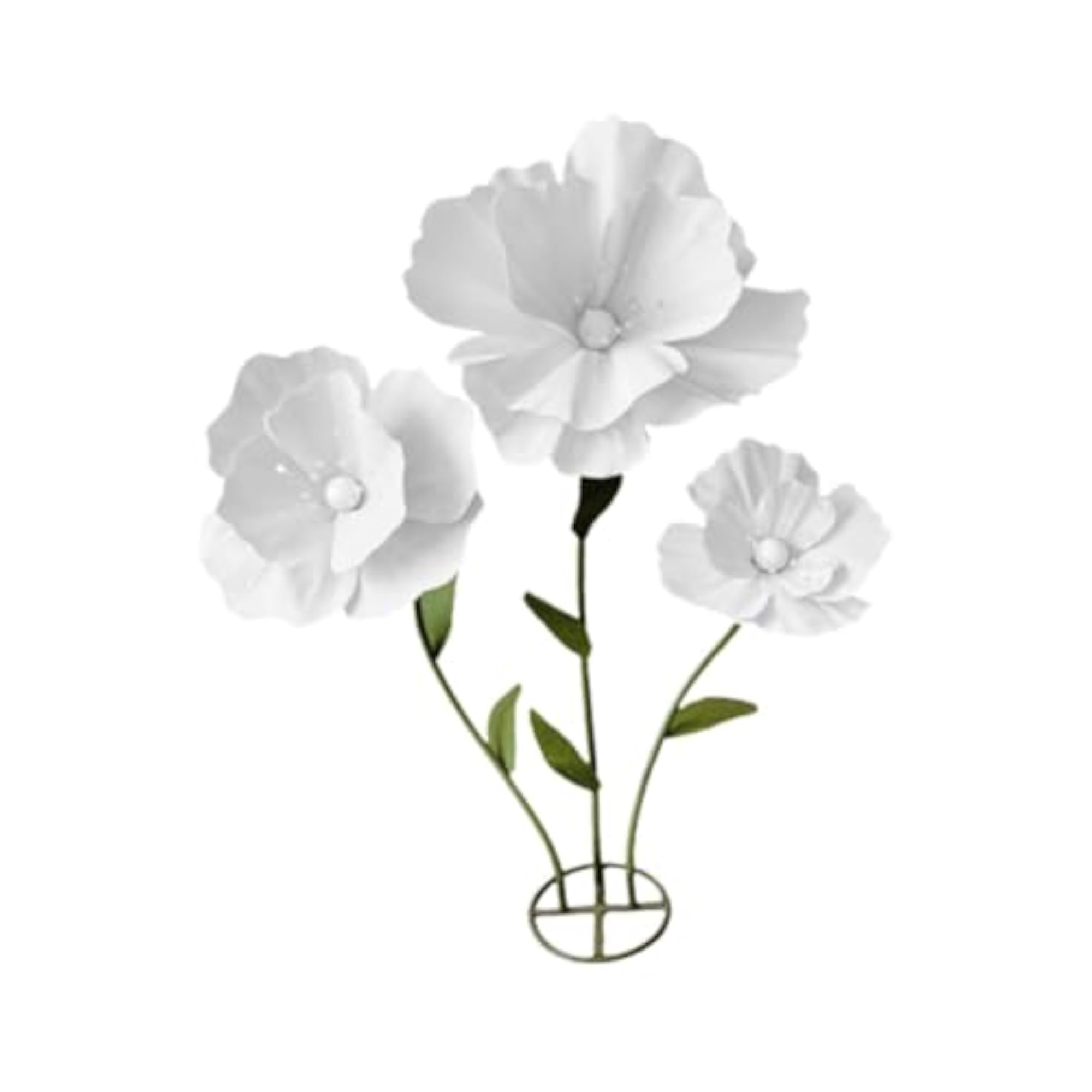 Wedding Giant Flowers for Decoration with Standing Base, White