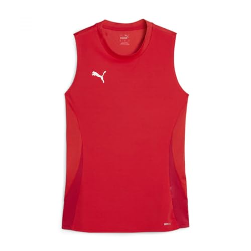 Puma Unisex Teamgoal Sleeveless Jersey Wmn T-Shirt, Puma Red-Puma White-Fast Red, M EU