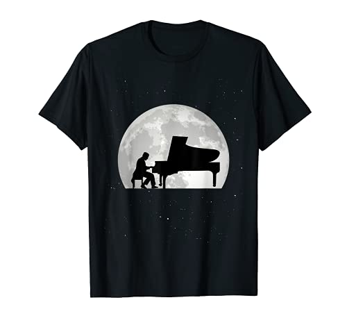 Pianoforte Luna Pianista Tastiera Moon Maglietta
