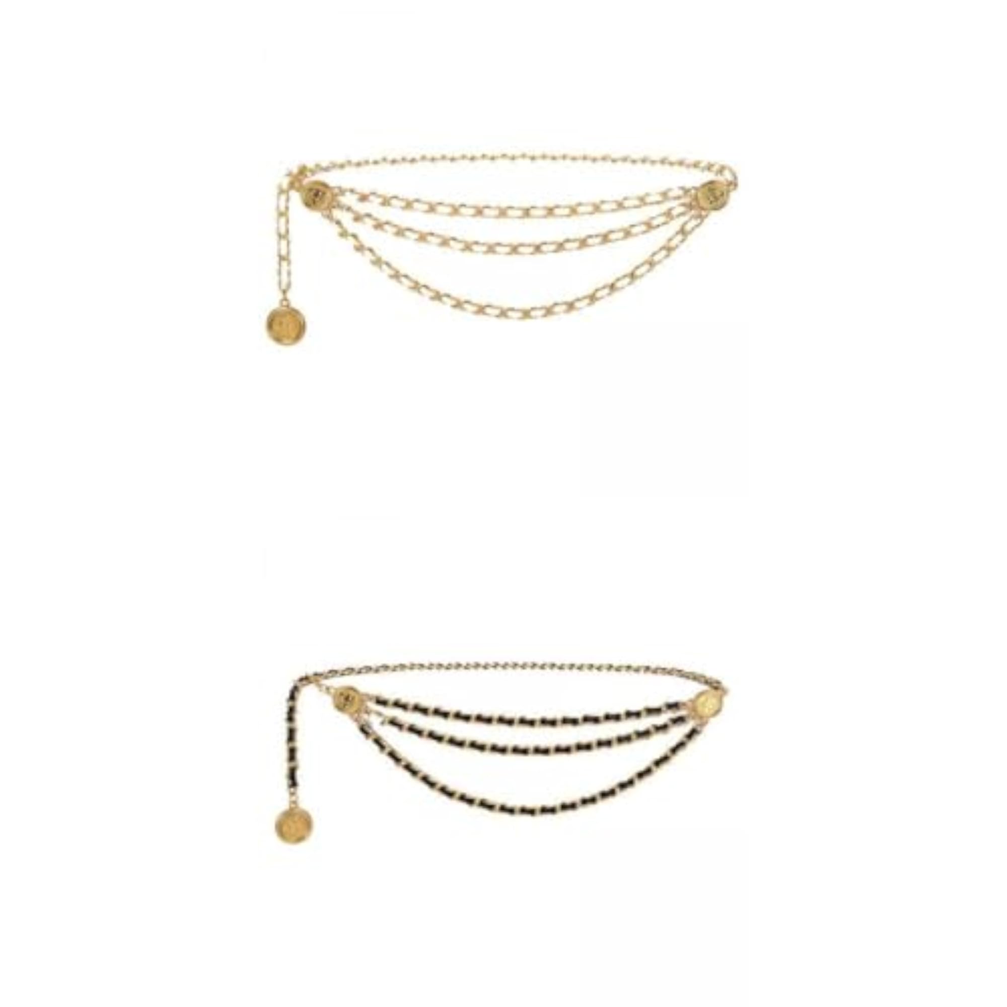 2pc Trendy Multilayer Waist Chain Belt Set for Women
