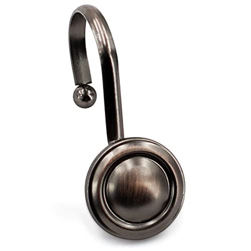 Mitovilla Bronze Metal Shower Curtain Hooks Rings, Oil Rubbed Shower Hooks Hangers For Shower Curtain Liner, S Shaped Rust Proof Shower Rings For Curtain Accessories And Bathroom Shower Rod, Set Of 12 #TOP16