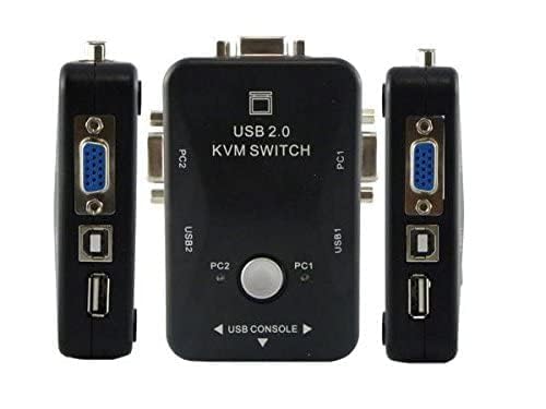 2 Port KVM Switch USB 2.0 Box, 2 in 1 Out Keyboard Mouse Sharing | Controls 2 Computers, USB Keyboard & Mouse, For PC & Laptop, Plug and Play, Black-picture-30
